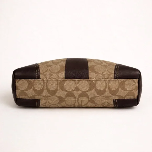 Coach Tan Signature Canvas Tote with Dark Brown Trim - Picture 5 of 11